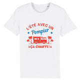 T-shirt pompier unisexe - L'été avec un pompier ça chauffe ! - POMPIER SHOP