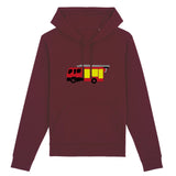 Sweat à capuche pompier unisexe - Camion de pompier français - POMPIER SHOP