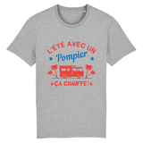T-shirt pompier unisexe - L'été avec un pompier ça chauffe ! - POMPIER SHOP