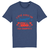 T-shirt pompier unisexe - L'été avec un pompier ça chauffe ! - POMPIER SHOP