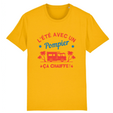T-shirt pompier unisexe - L'été avec un pompier ça chauffe ! - POMPIER SHOP