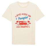T-shirt pompier unisexe - L'été avec un pompier ça chauffe ! - POMPIER SHOP