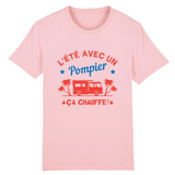 T-shirt pompier unisexe - L'été avec un pompier ça chauffe ! - POMPIER SHOP